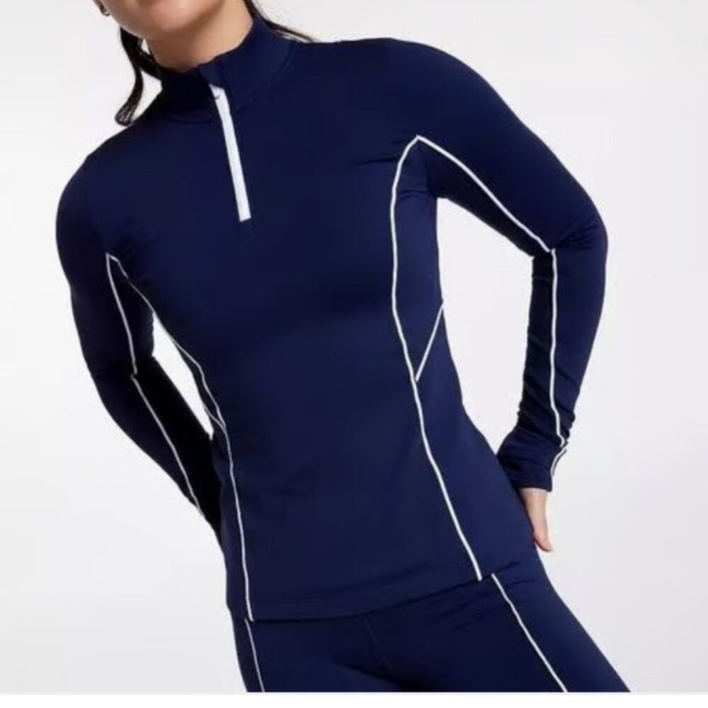 CALIA 1/4 Zip Athletic Top XS NWT Blue Cold Dash Running Pullover